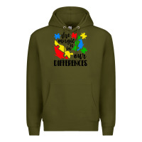 Army Green the magic is in our differences Premium Hoodie - CowhideDigitalArt