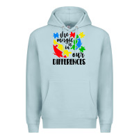 Blue Mist the magic is in our differences Premium Hoodie - CowhideDigitalArt