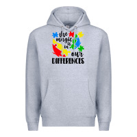 Heather Grey the magic is in our differences Premium Hoodie - CowhideDigitalArt