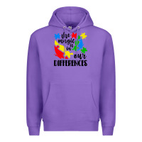 Purple the magic is in our differences Premium Hoodie - CowhideDigitalArt