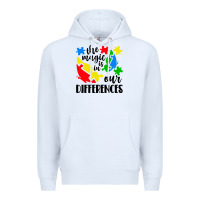 White the magic is in our differences Premium Hoodie - CowhideDigitalArt