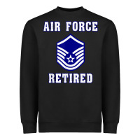 Black military master sergeant air force retired t shirt Heavyweight Sweatshirt - PixelWave
