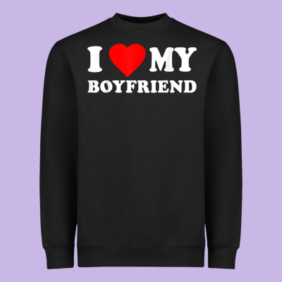 I Love My Boyfriend T-shirt Heavyweight Sweatshirt Designed By Pixelwave