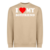 Mushroom I Love My Boyfriend T-Shirt Heavyweight Sweatshirt - PixelWave