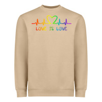 Mushroom LGBT Love Rainbow Heartbeat Heavyweight Sweatshirt - PixelWave