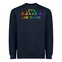Lgbt Love Rainbow Heartbeat Heavyweight Sweatshirt | Teevron