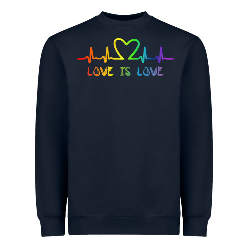 Lgbt Love Rainbow Heartbeat Heavyweight Sweatshirt by PixelWave | Teevron