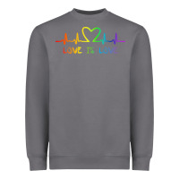 Storm LGBT Love Rainbow Heartbeat Heavyweight Sweatshirt - PixelWave
