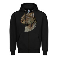 Black Jaguarundi Head Zipper Hoodie - LillyAllenDesigns