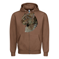 Chestnut Jaguarundi Head Zipper Hoodie - LillyAllenDesigns