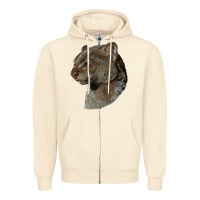 Sandshell Jaguarundi Head Zipper Hoodie - LillyAllenDesigns