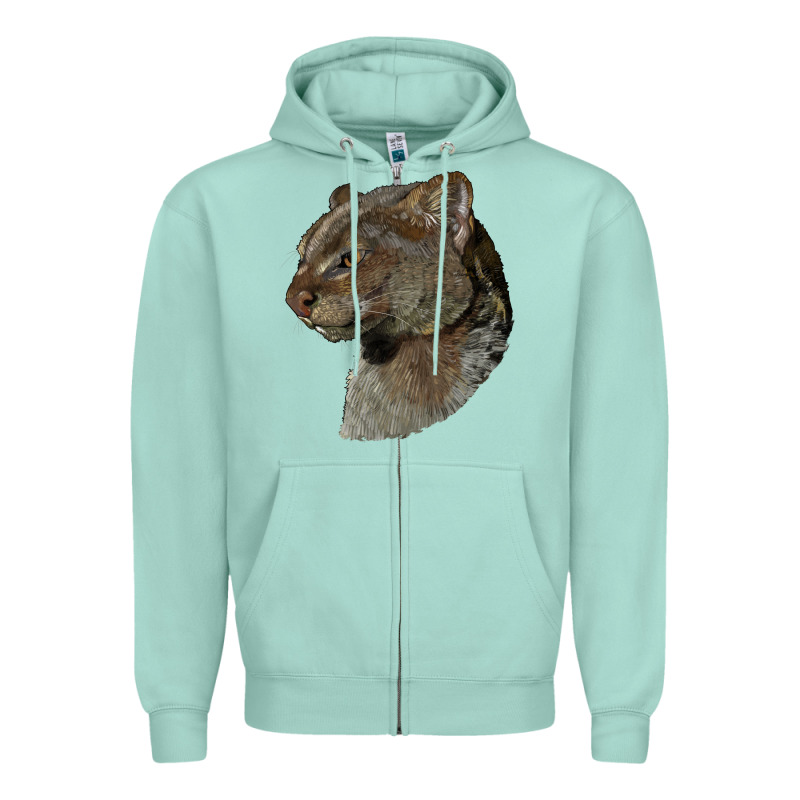 Jaguarundi Head Zipper Hoodie by LillyAllenDesigns | Teevron