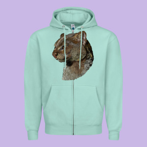 Jaguarundi Head Zipper Hoodie Designed By Lillyallendesigns