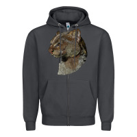 Smoke Jaguarundi Head Zipper Hoodie - LillyAllenDesigns