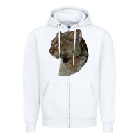 White Jaguarundi Head Zipper Hoodie - LillyAllenDesigns