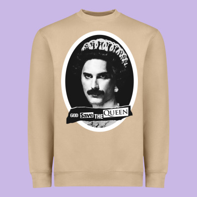 God Save The Quen King Music Heavyweight Sweatshirt Designed By Pixelwave