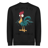 Black Moana Hei Hei Is My Spirit Animal Portrait Heavyweight Sweatshirt - PixelWave