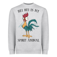Heather Grey Moana Hei Hei Is My Spirit Animal Portrait Heavyweight Sweatshirt - PixelWave