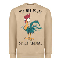 Mushroom Moana Hei Hei Is My Spirit Animal Portrait Heavyweight Sweatshirt - PixelWave