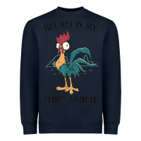 Navy Moana Hei Hei Is My Spirit Animal Portrait Heavyweight Sweatshirt - PixelWave