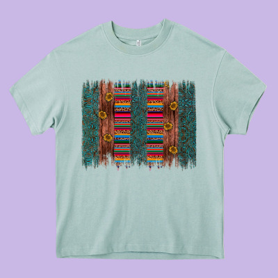 Sunflower Serape Brush Stroke Heavy Core Tee Designed By Artiststas