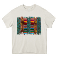 Cream sunflower serape brush stroke Heavy Core Tee - Artiststas