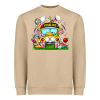Mushroom Easter School Bus Heavyweight Sweatshirt - CowhideDigitalArt
