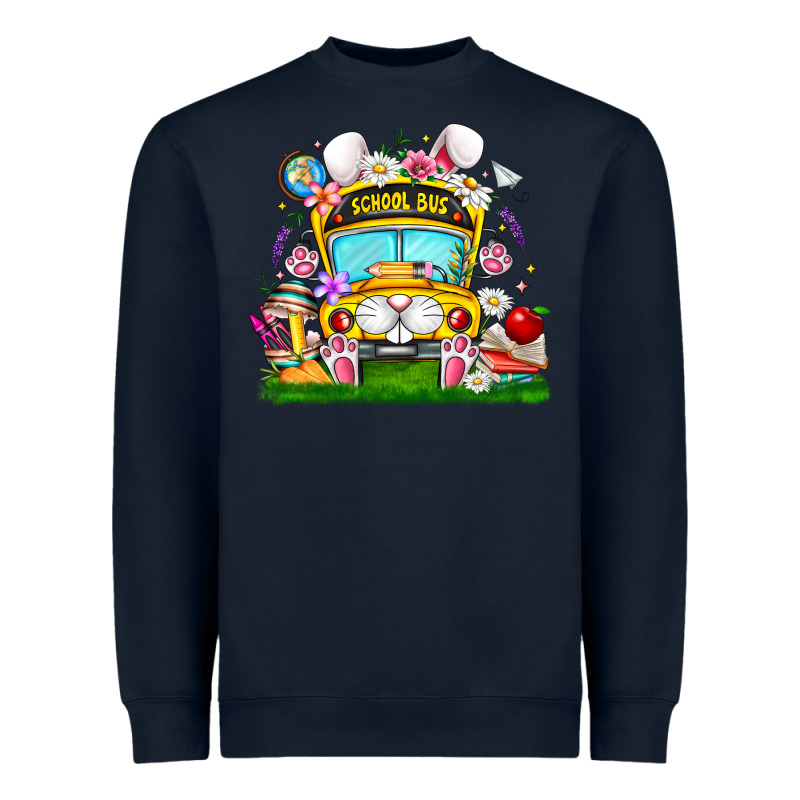 Easter School Bus Heavyweight Sweatshirt by CowhideDigitalArt | Teevron