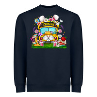 Navy Easter School Bus Heavyweight Sweatshirt - CowhideDigitalArt