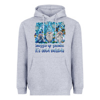 Heather Grey snuggle up gnomies it's coll outside Heavyweight Hoodie - BarkalooDesign