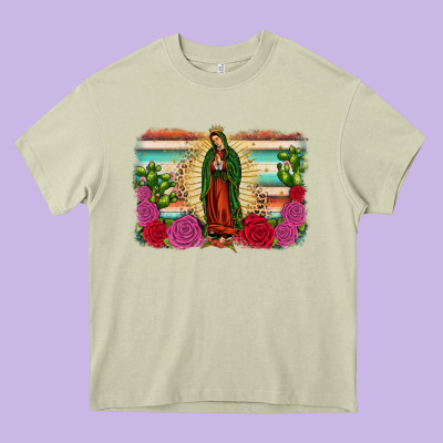 Western Our Lady Of Guadalupe Heavy Core Tee Designed By Jahusdesignshop