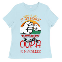 Baby Blue Being A Dad Is An Honor Being Papa Is Priceless Ladies Tee - Bettercallsaul