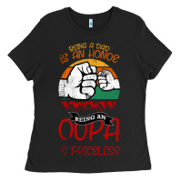 Black Being A Dad Is An Honor Being Papa Is Priceless Ladies Tee - Bettercallsaul