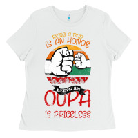 White Being A Dad Is An Honor Being Papa Is Priceless Ladies Tee - Bettercallsaul
