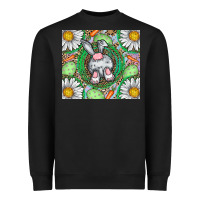 Black Easter Bunny Heavyweight Sweatshirt - CowhideDigitalArt
