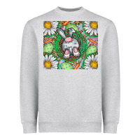 Heather Grey Easter Bunny Heavyweight Sweatshirt - CowhideDigitalArt