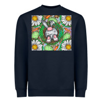 Navy Easter Bunny Heavyweight Sweatshirt - CowhideDigitalArt