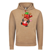 Vintage Coffee cute christmas girl gnome Vintage Hoodie - CowGirlArtShop