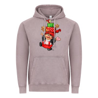 Vintage Zinc cute christmas girl gnome Vintage Hoodie - CowGirlArtShop