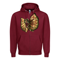 Burgundy dilophosaurus face Zipper Hoodie - LillyAllenDesigns