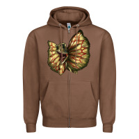 Chestnut dilophosaurus face Zipper Hoodie - LillyAllenDesigns