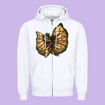 Dilophosaurus Face Zipper Hoodie Designed By Lillyallendesigns
