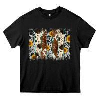Black sunflower cowhide brush stroke Heavy Core Tee - Artiststas