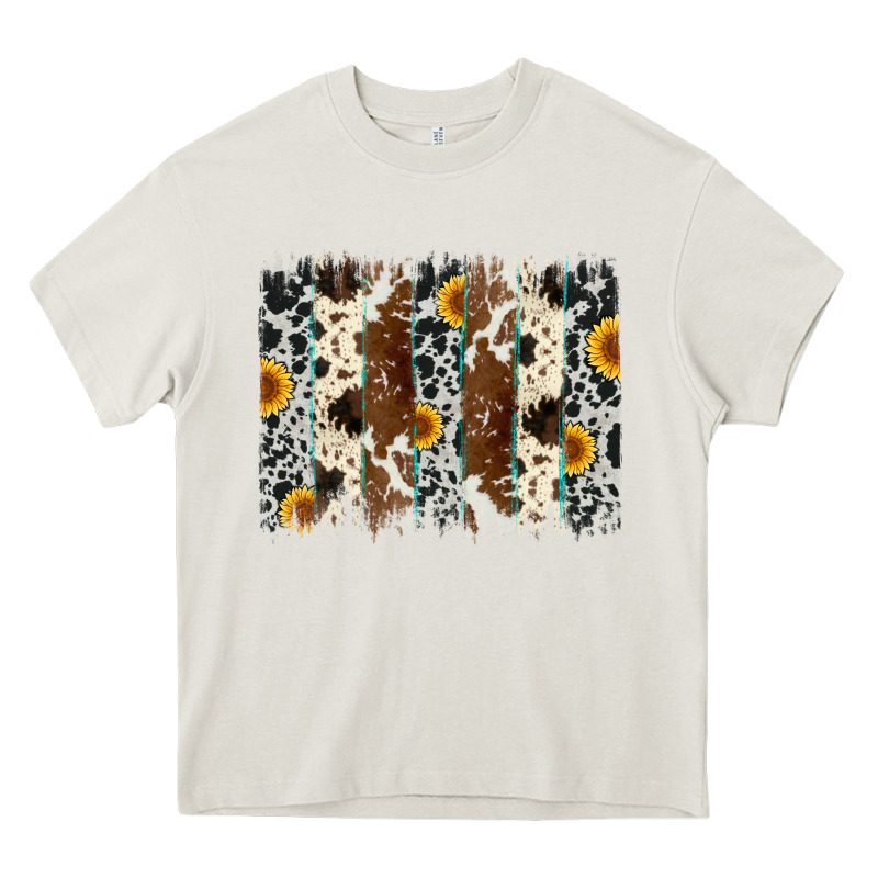 Sunflower Cowhide Brush Stroke Heavy Core Tee by Artiststas | Teevron