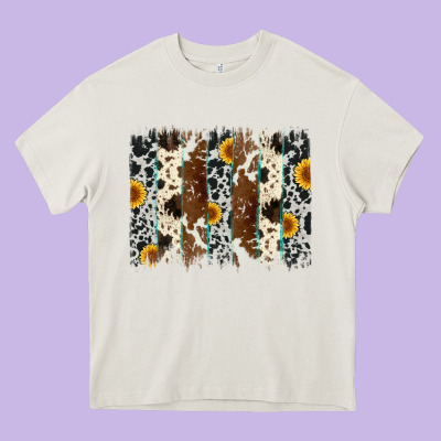 Sunflower Cowhide Brush Stroke Heavy Core Tee Designed By Artiststas