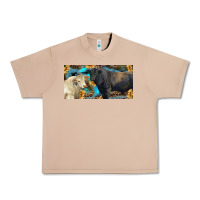 Burro Charolais and black angus bull with sunflower and leopard Urban Heavy Tee - RanaPortraitStore