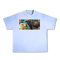Grape Ice Charolais and black angus bull with sunflower and leopard Urban Heavy Tee - RanaPortraitStore
