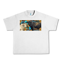 Lunar Rock Charolais and black angus bull with sunflower and leopard Urban Heavy Tee - RanaPortraitStore