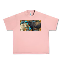 Salmon Charolais and black angus bull with sunflower and leopard Urban Heavy Tee - RanaPortraitStore