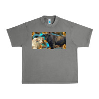 Tornado Charolais and black angus bull with sunflower and leopard Urban Heavy Tee - RanaPortraitStore